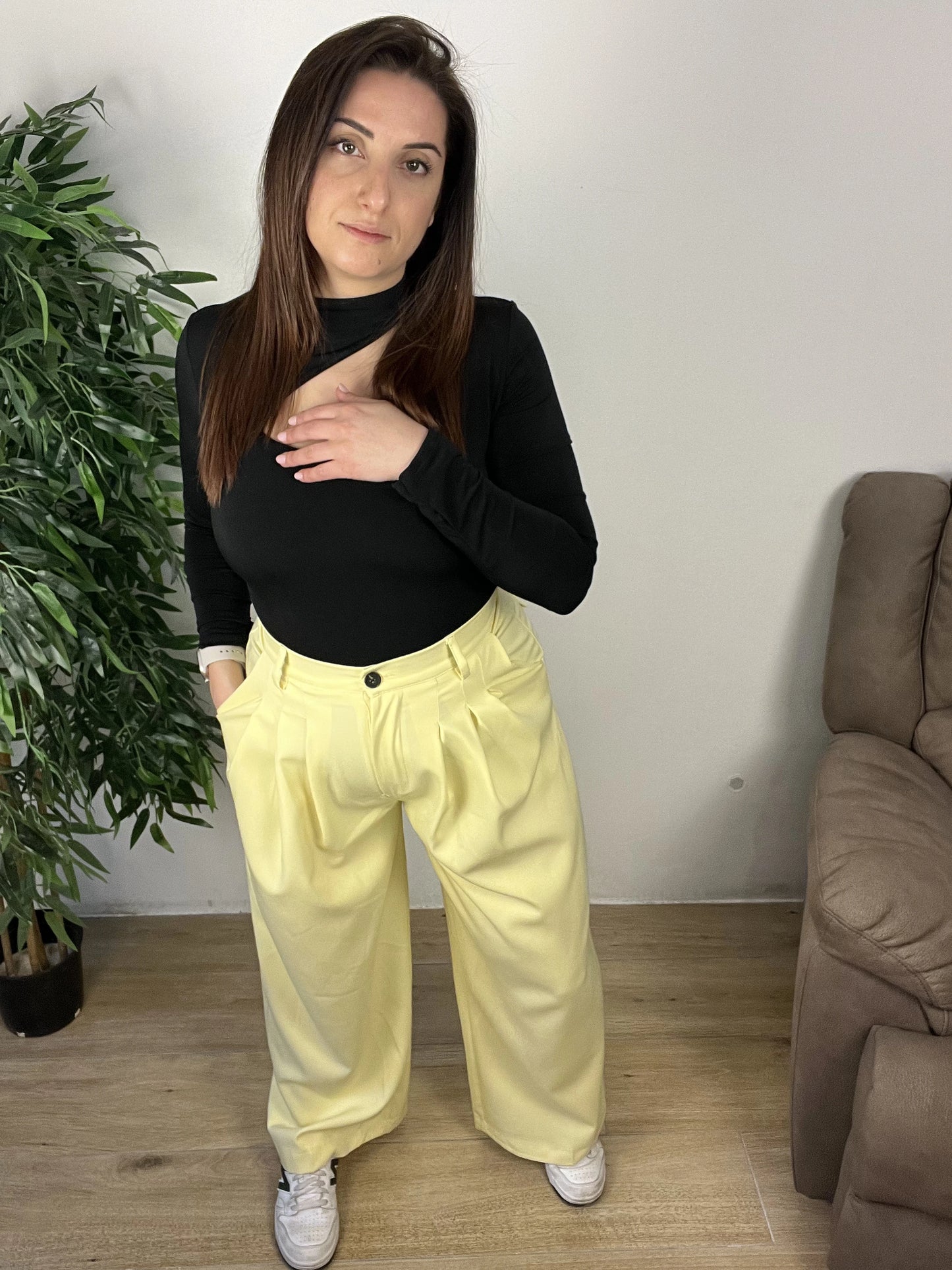 Pantaloni Soft Easy - Giallo Pastello