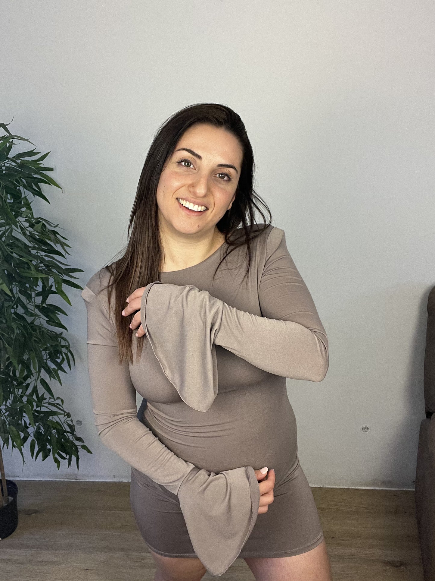 Tubino con Manica Voile - Caffè